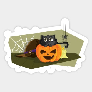 Halloween Cute Pumpkin Cat [HT] Sticker